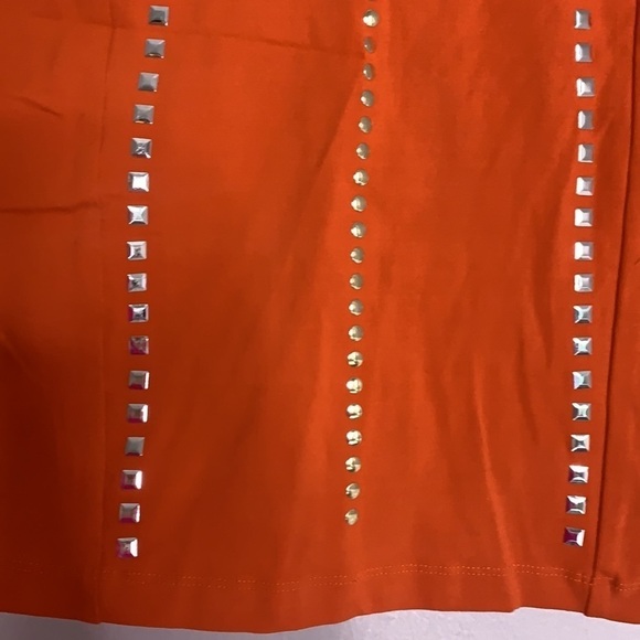 bebe Vibrant Orange Mini Dress with Metallic Details - Picture 2 of 7